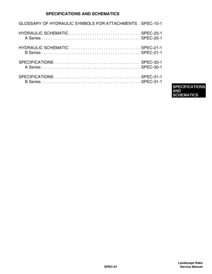 Bobcat Landscape Rake Service Manual - Image 7