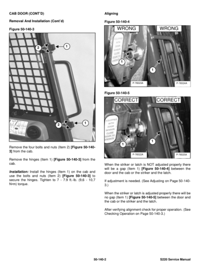 Bobcat S220 Skid Steer Loader Service Manual SN A5GK20001 A5GL20001 - Image 8