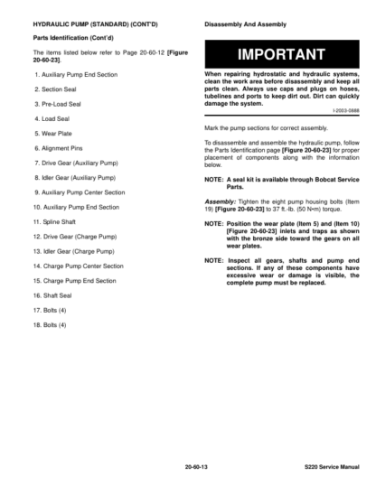 Bobcat S220 Skid Steer Loader Service Manual SN A5GK20001 A5GL20001 - Image 7