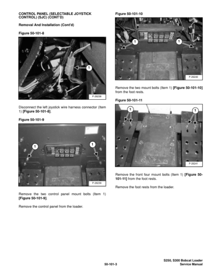 Bobcat S250 S300 Skid Steer Loader Service Manual 5213 52131 5215 5216 - Image 9