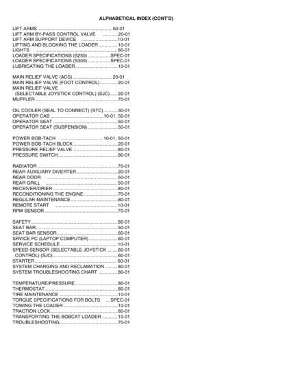 Bobcat S250 S300 Skid Steer Loader Service Manual 5260 2561 5258 5259 - Image 4