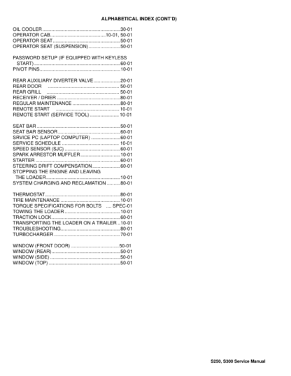 Bobcat S250 S300 Skid Steer Loader Service Manual 5309 5310 5311 5312 - Image 4
