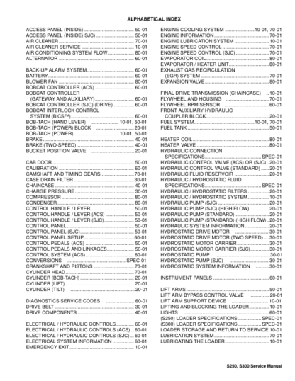 Bobcat S250 S300 Skid Steer Loader Service Manual A5GM A5GN A5GP A5GR - Image 3