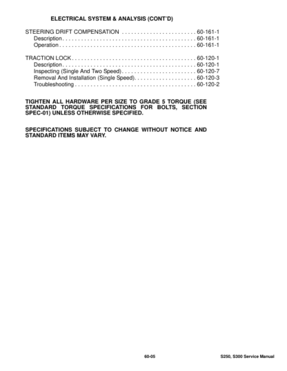 Bobcat S250 S300 Skid Steer Loader Service Manual A5GM A5GN A5GP A5GR - Image 9