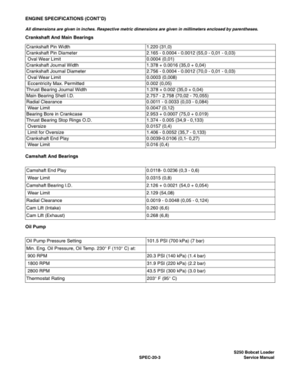 Bobcat S250 Skid Steer Loader Service Manual SN 520711001 52081001 - Image 11