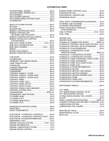 Bobcat S300 Skid Steer Loader Service Manual AJ4M11001 - Image 3