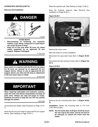 Bobcat S300 Skid Steer Loader Service Manual AJ4M11001 - Image 10