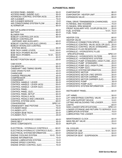Bobcat S330 Skid Steer Loader Service Manual A02060001 A02160001 - Image 3