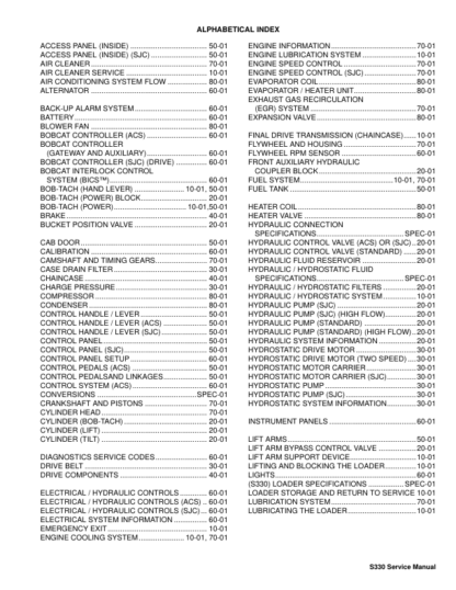 Bobcat S330 Skid Steer Loader Service Manual A5HA11001 AAKM11001 - Image 3