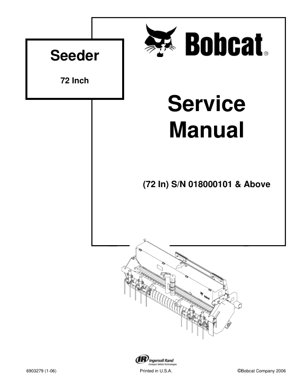 Bobcat Seeder 72 Inch Service Manual 018000101 - Image 2