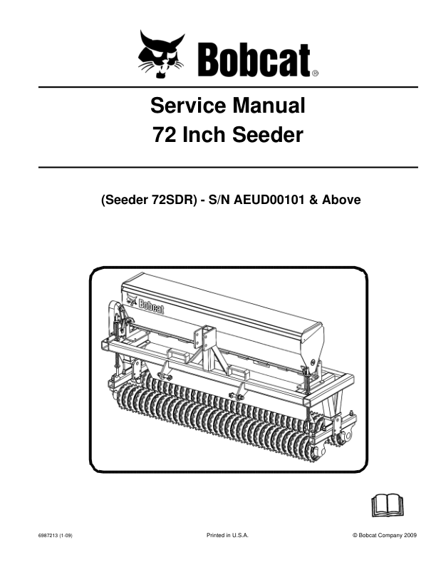 Bobcat Seeder 72 Inch Service Manual AEUD00101 - Image 2