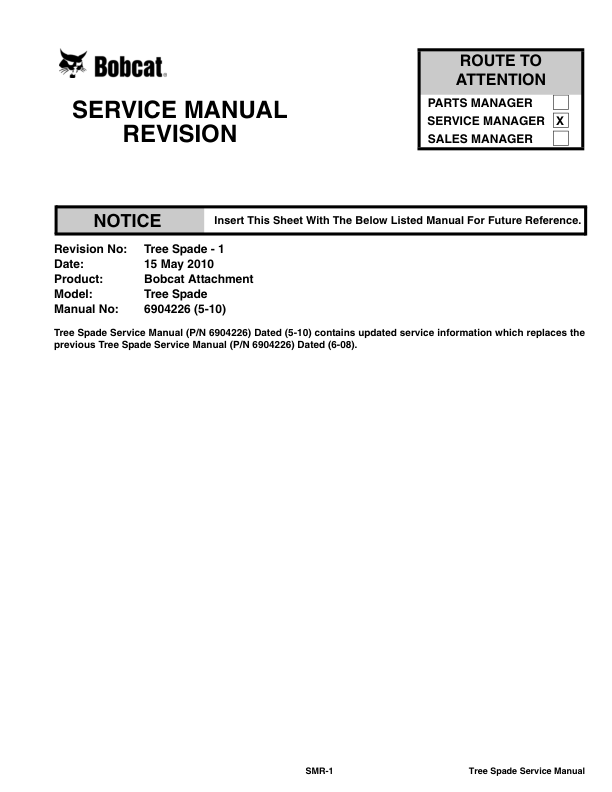 Bobcat TS24 TS28 TS32 TS36 TS44 Tree Spade Service Manual - Image 4