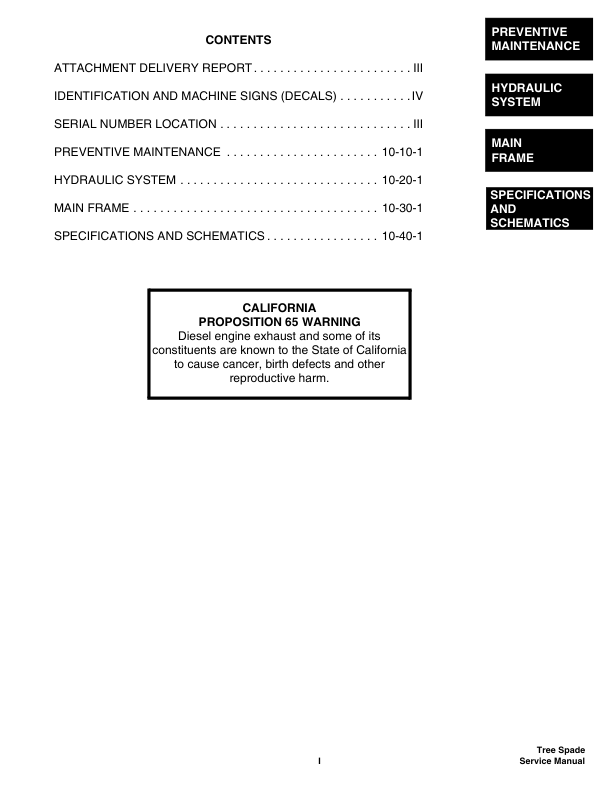 Bobcat TS30C TS30M TS30T TS34C TS34T TS36M TS44C TS44M Tree Spade Service Manual - Image 4