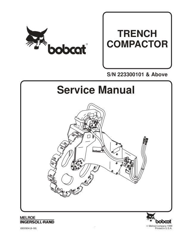Bobcat Trench Compactor Service Manual 223300101 - Image 2