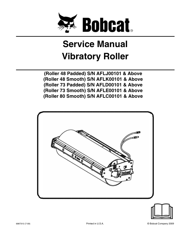 Bobcat Vibratory Roller Implement Service Manual AFLJ00101 AFLK AFLD AFLE AFLC - Image 2