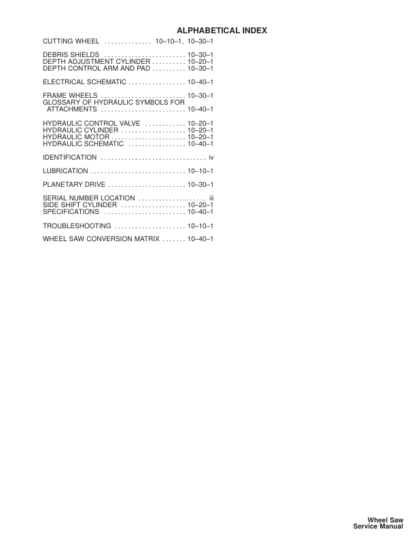 Bobcat WS12 WS18 Wheel Saw Service Manual - Image 3