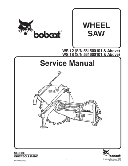Bobcat WS12 WS18 Wheel Saw Service Manual - Image 2