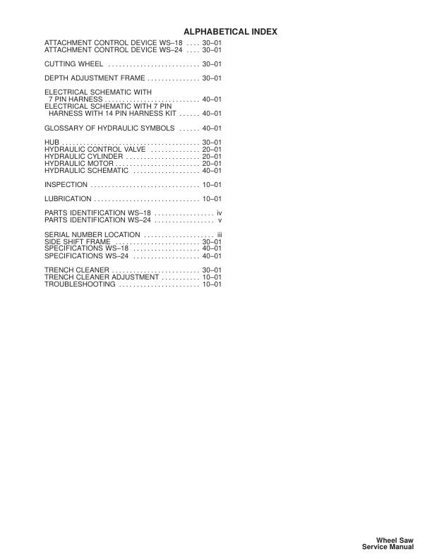 Bobcat Wheel Saw Implement Service Manual 991800101 991900101 2001 - Image 3