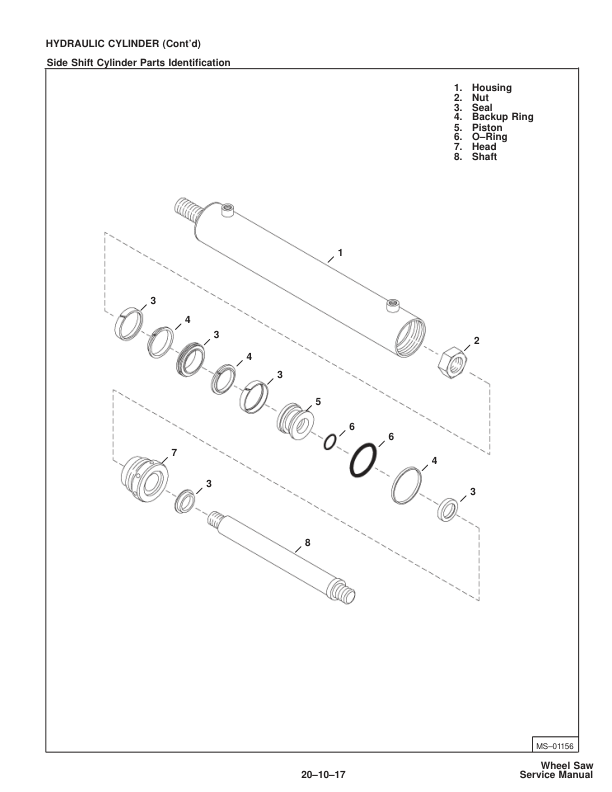 Bobcat Wheel Saw Implement Service Manual 991800101 991900101 2001 - Image 7