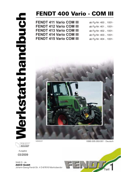 FENDT 400 Series VARIO COM III Tractors Workshop Manual - Image 2