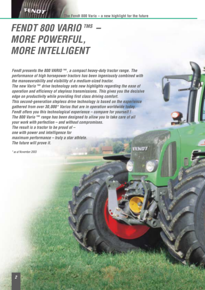 Fendt 800 Vario TMS 815 817 818 Tractors Brochure - Image 3