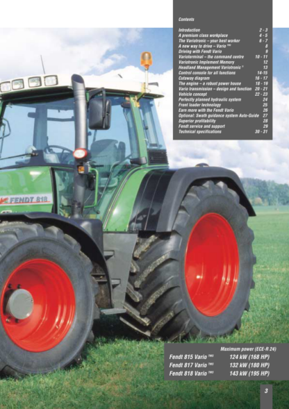 Fendt 800 Vario TMS 815 817 818 Tractors Brochure - Image 4