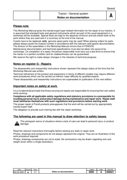 Fendt Favorit 916 920 924 926 Vario Tractors Workshop Manual - Image 9