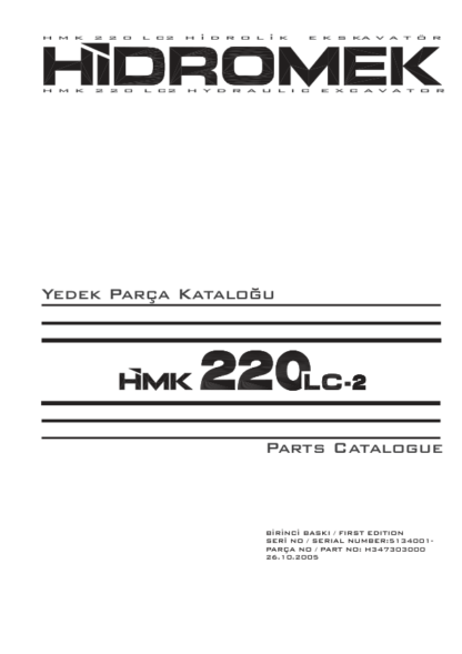 Hidromek 220LC Excavator Parts Catalog - Image 2