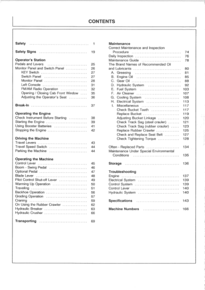 Hitachi EX Series Excavators Operators Manual - Image 5