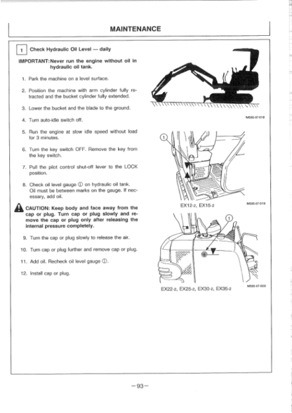Hitachi EX Series Excavators Operators Manual - Image 10