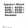Hitachi EX Series Excavators Operators Manual - Image 2