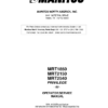 Manitou MRT1850 MRT2150 MRT2540 Telescopic Handlers Workshop Service Manual - Image 2