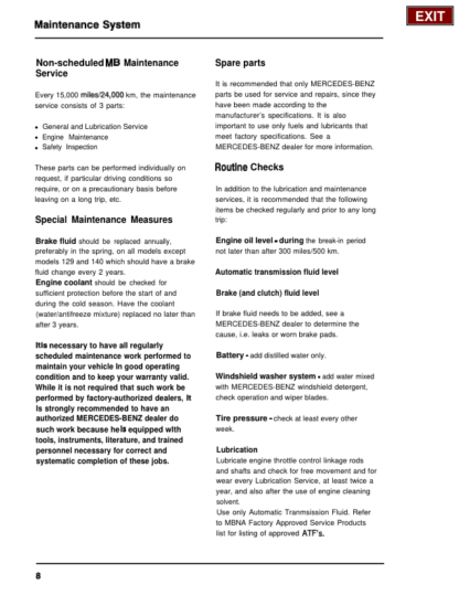 Mercedes Benz Model Year 1981 1993 Maintenance Manual - Image 9