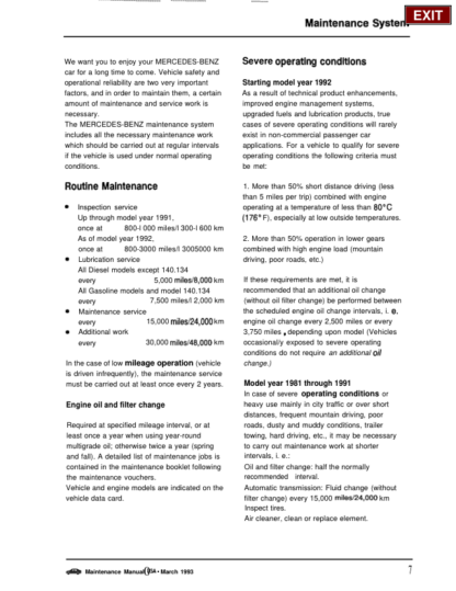 Mercedes Benz Model Year 1981 1993 Maintenance Manual - Image 8