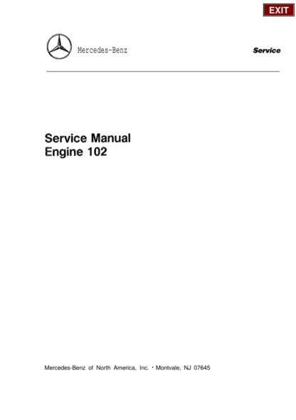 Mercedes M102 Engines Service Manual - Image 2