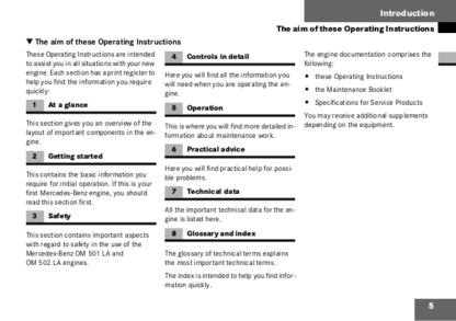 Mercedes OM 501 OM 502 Engines Operator Manual - Image 6