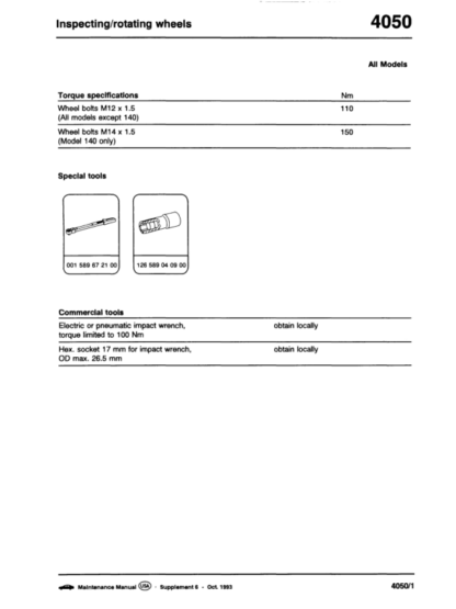 Mercedes Series 107 123 124 126 129 140 201 Maintenance Manual - Image 12