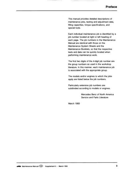 Mercedes Series 107 123 124 126 129 140 201 Maintenance Manual - Image 3