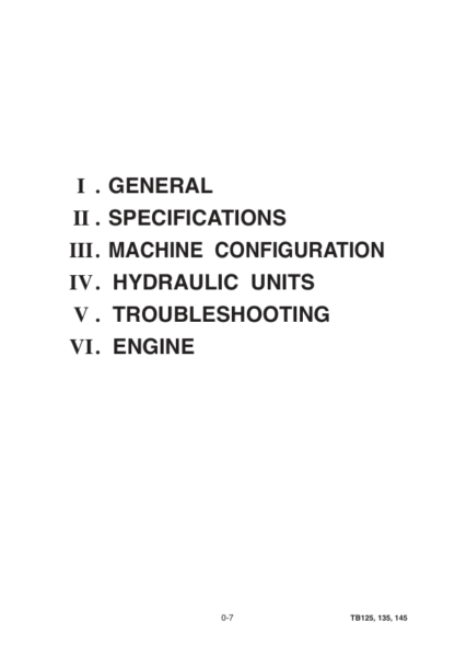 Takeuchi TB125 TB135 TB145 Excavator Workshop Manual - Image 5