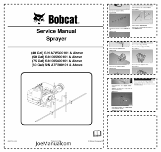 Bobcat 40 50 75 80 Sprayer Attachment Service Manual