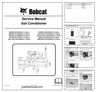 Bobcat 48SCM 60SCM 60SCH 72SCM 72SCH 72SCHHF 84SCH 84SCHHF Soil Conditioner Service Manual
