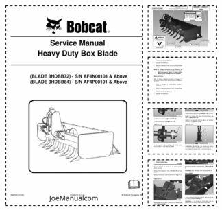 Bobcat Blade 3HDBB72 Blade 3HDBB84 Box Blade Service Manual