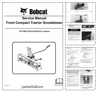 Bobcat Front Compact Tractor Snowblower Service Manual AJGY00101