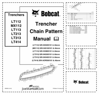 Bobcat LT112 MX112 LT113 LT213 LT313 LT414 Trencher Chain Pattern Manual