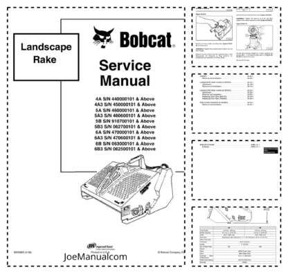Bobcat Landscape Rake Service Manual