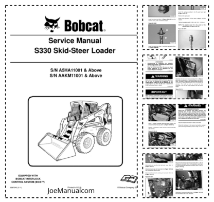 Bobcat S330 Skid Steer Loader Service Manual A5HA11001 AAKM11001