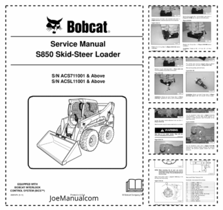 Bobcat S850 Skidster Service Manual SN ACS711001 ACSL11001 2010