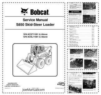 Bobcat S850 Skidster Service Manual SN ACS711001 ACSL11001 2011