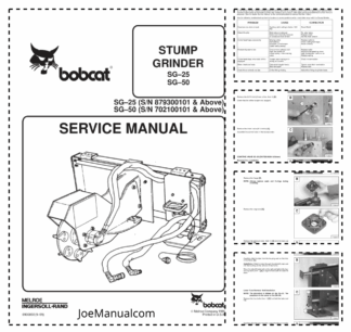 Bobcat SG25 SG50 Stump Grinder Attachment Service Manual