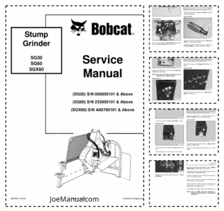 Bobcat SG30 SG60 SGX60 Stump Grinder Attachment Service Manual 2009